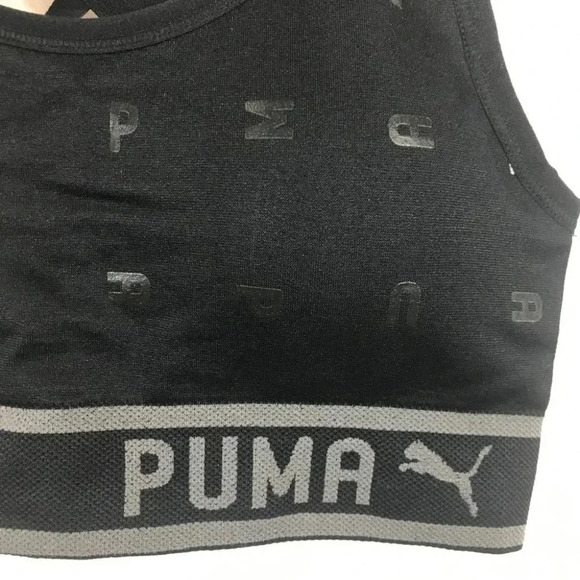 Puma Letter Logo Cross Back Sports Bra - Picture 2 of 7